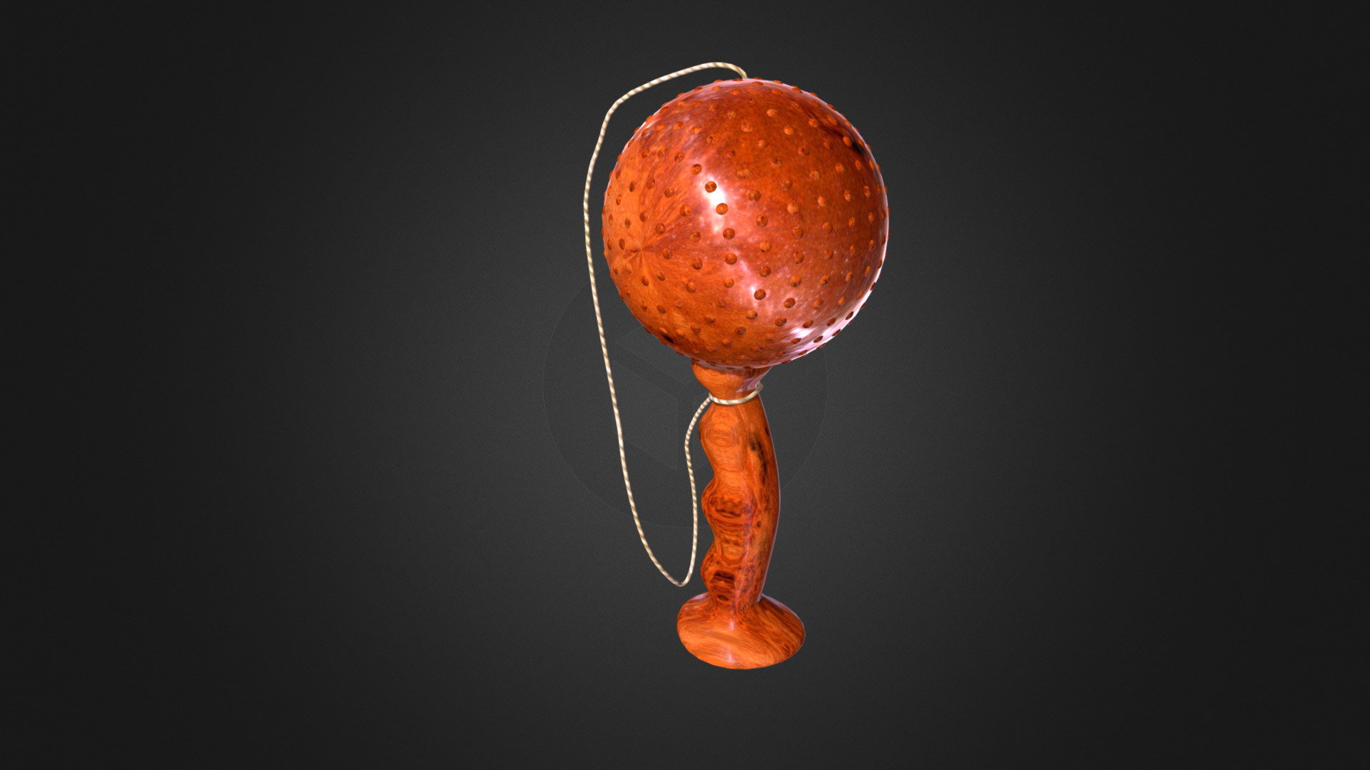 3D model Bilboquet - This is a 3D model of the Bilboquet. The 3D model is about a red and white hot air balloon.