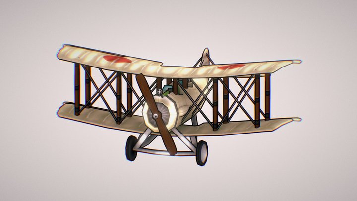 WW1 Stylised Plane (Salmson 2-A2) 3D Model