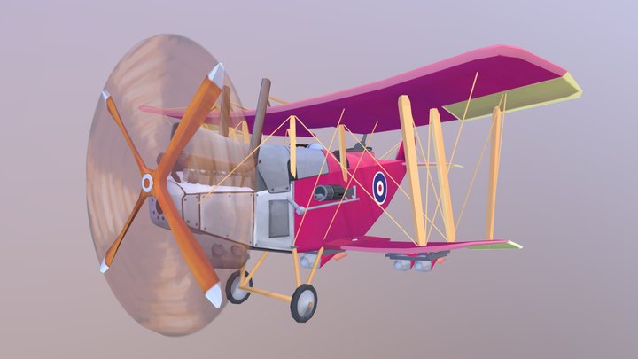 WW1 Plane - RAF RE.8 - Stylized 3D Model