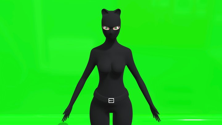 CatWomen Female Cartoon Character 3D Model
