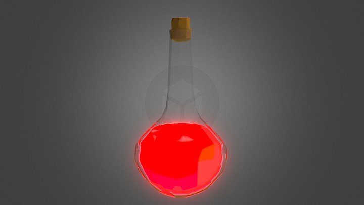 Stylized Low Poly Potion Red 3D Model