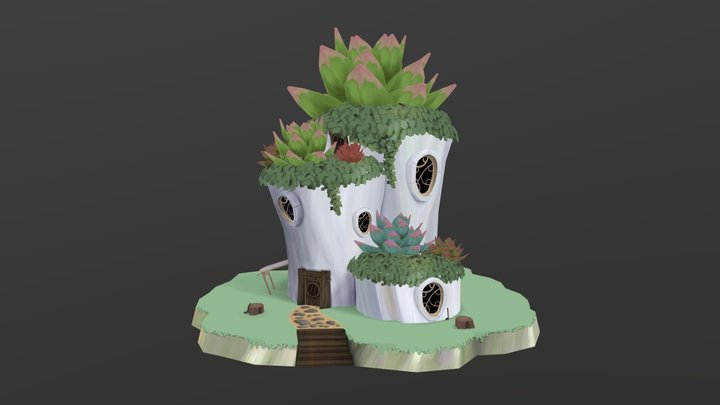 Succulent House 3D Model