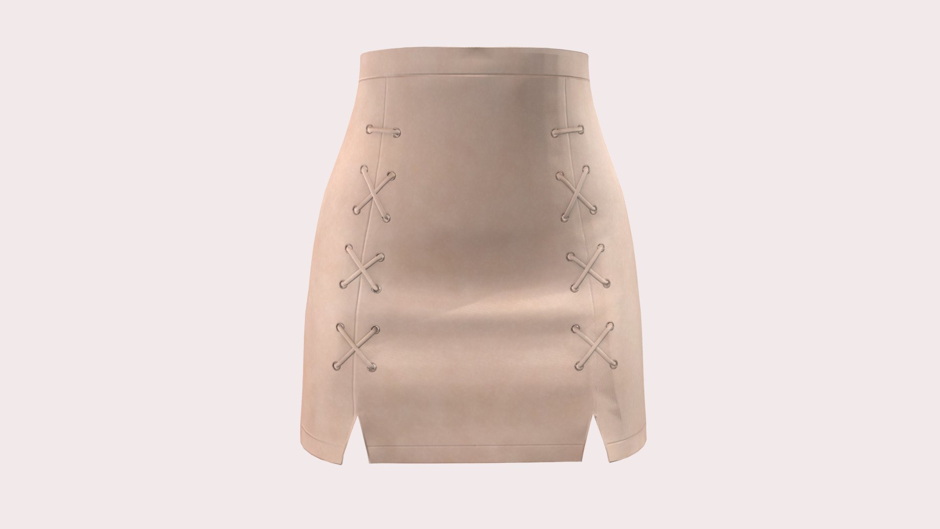 Criss Cross Laces Decorated Mini Female Skirt - Buy Royalty Free 3D ...