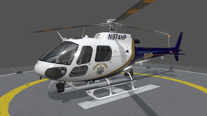 AS-350 California Highway Patrol Static 3D Model