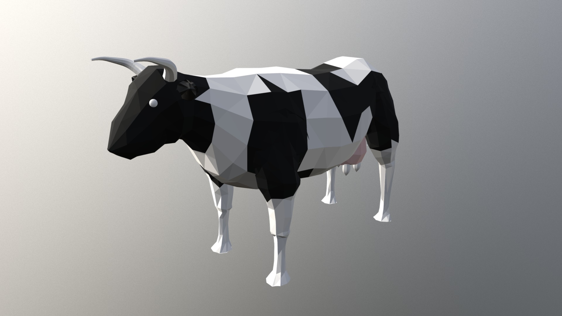 3D model Low Poly Cow - This is a 3D model of the Low Poly Cow. The 3D model is about a cow made out of paper.