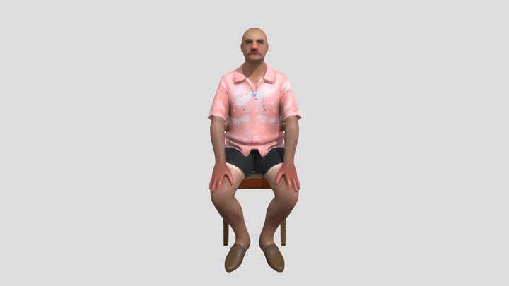 man sitting on a chair 3D Model