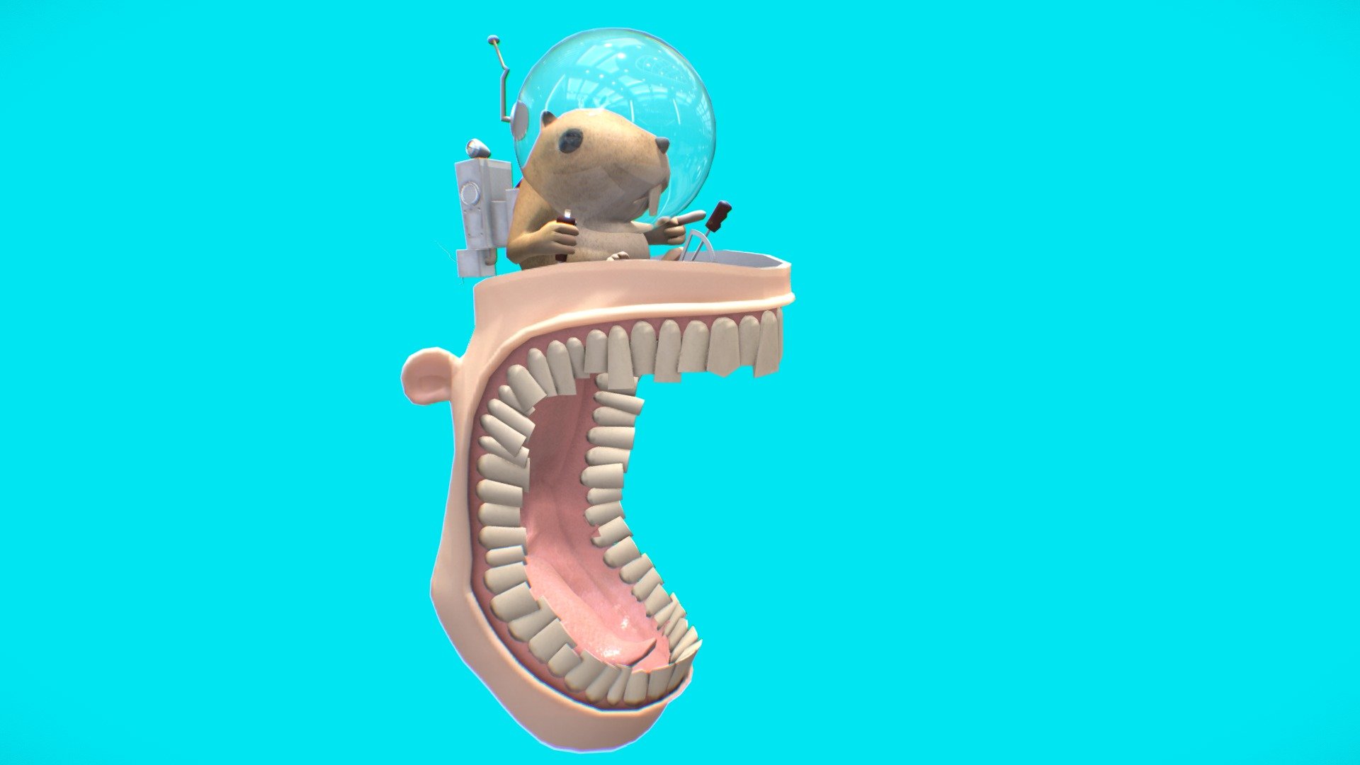 Flying Gopher Head — Sketchfab embed 3D viewer
