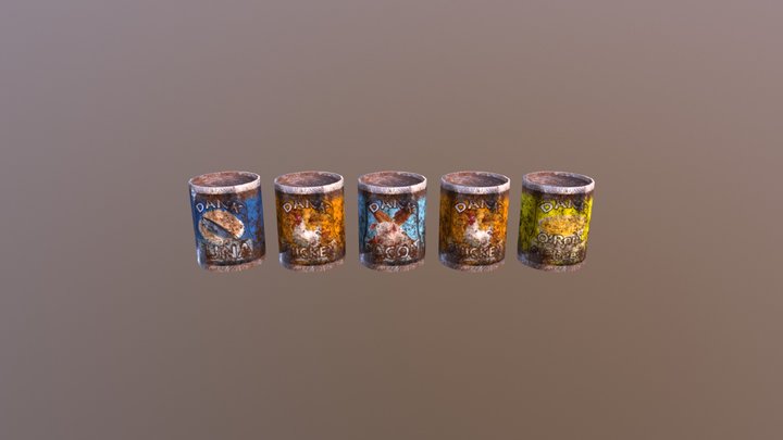 Food Cans Different Textures 3D Model