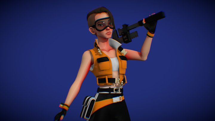 Worker lady 3D Model