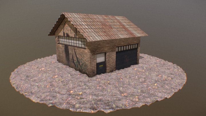 Old Abandoned Workshop Building with 4K Textures 3D Model
