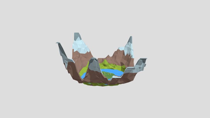 Low poly mountains 3D Model