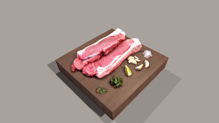 raw meat new york cut high medium 3D Model