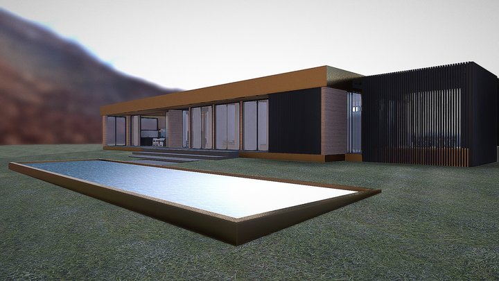 Modern Minimalist Pavilion Home 3D Model