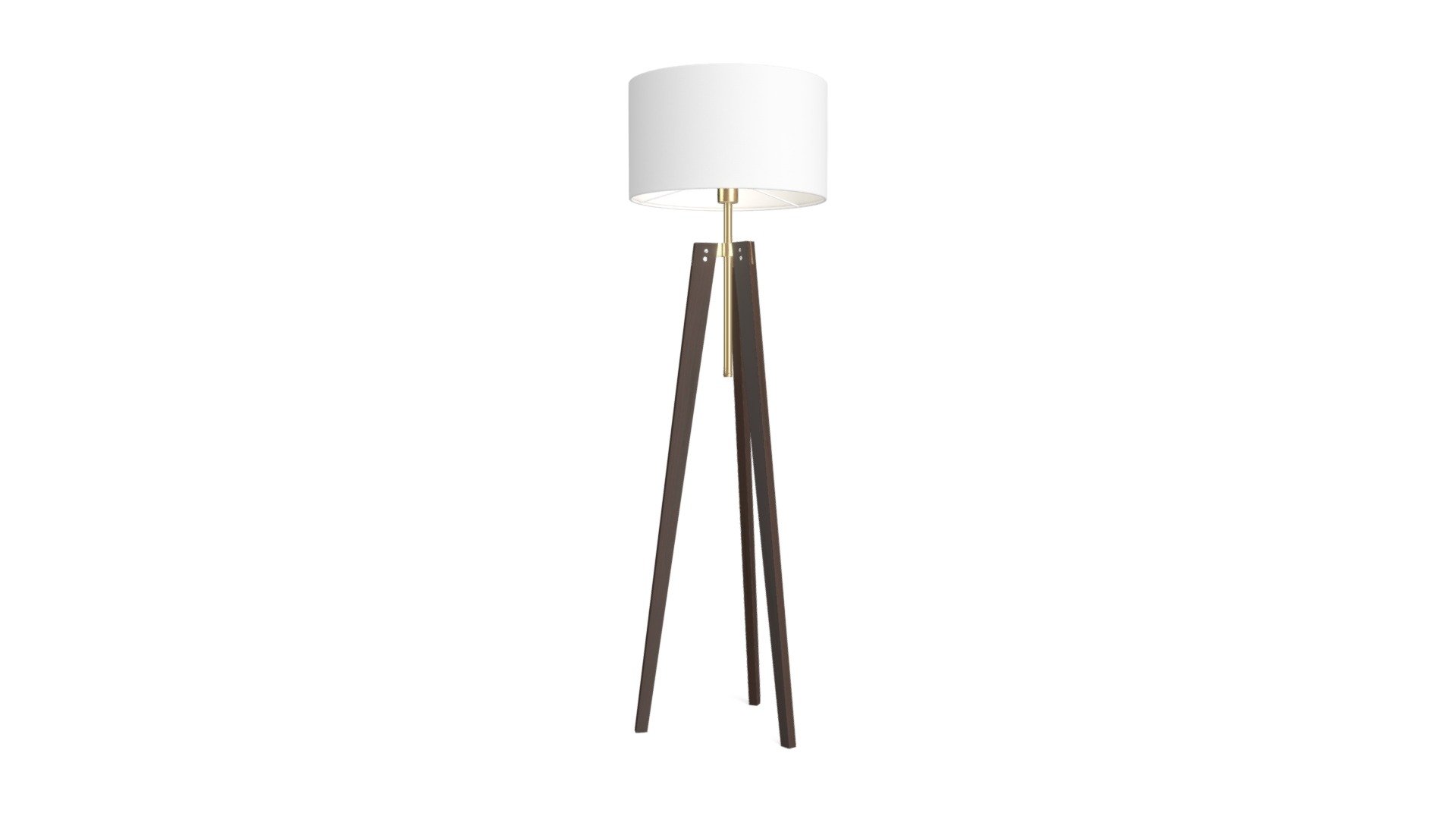 Irvin Floor Lamp, Dark Wood and White