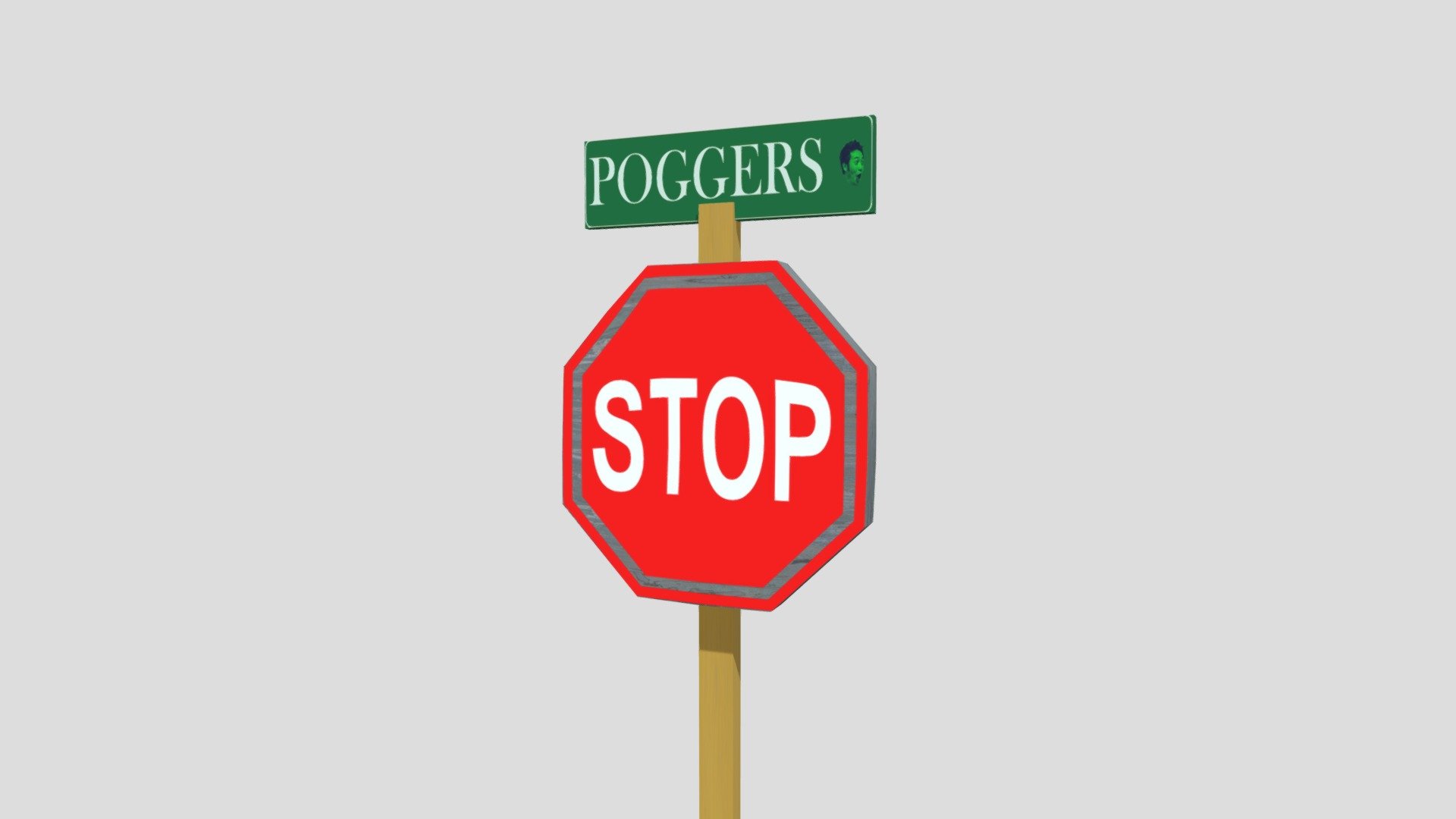 Poggers Street Stop Sign