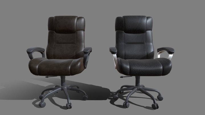 Leather Office Chair - Low Polygon / Game Ready