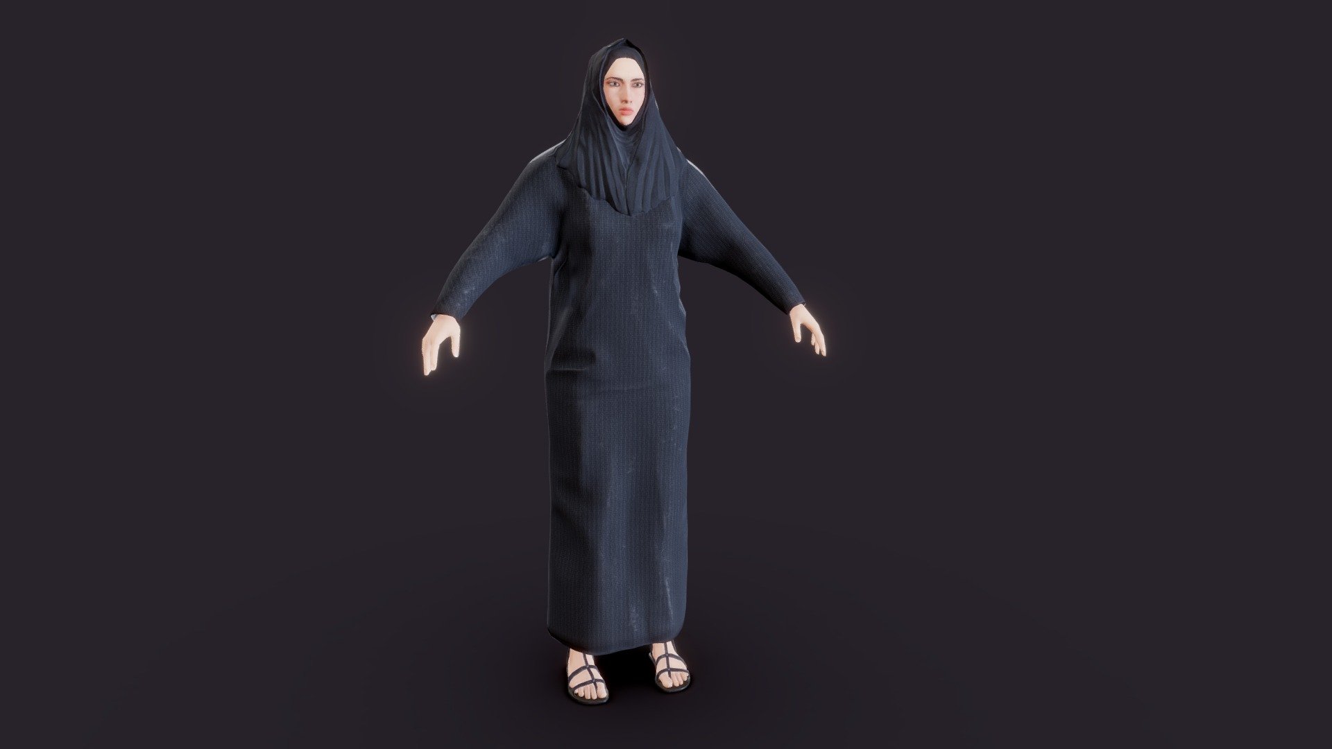 Woman In Hijab 3d Model By Alekv Aeeb50f Sketchfab