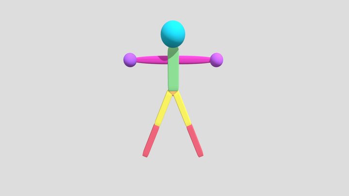 RGB Stickman 3D Model