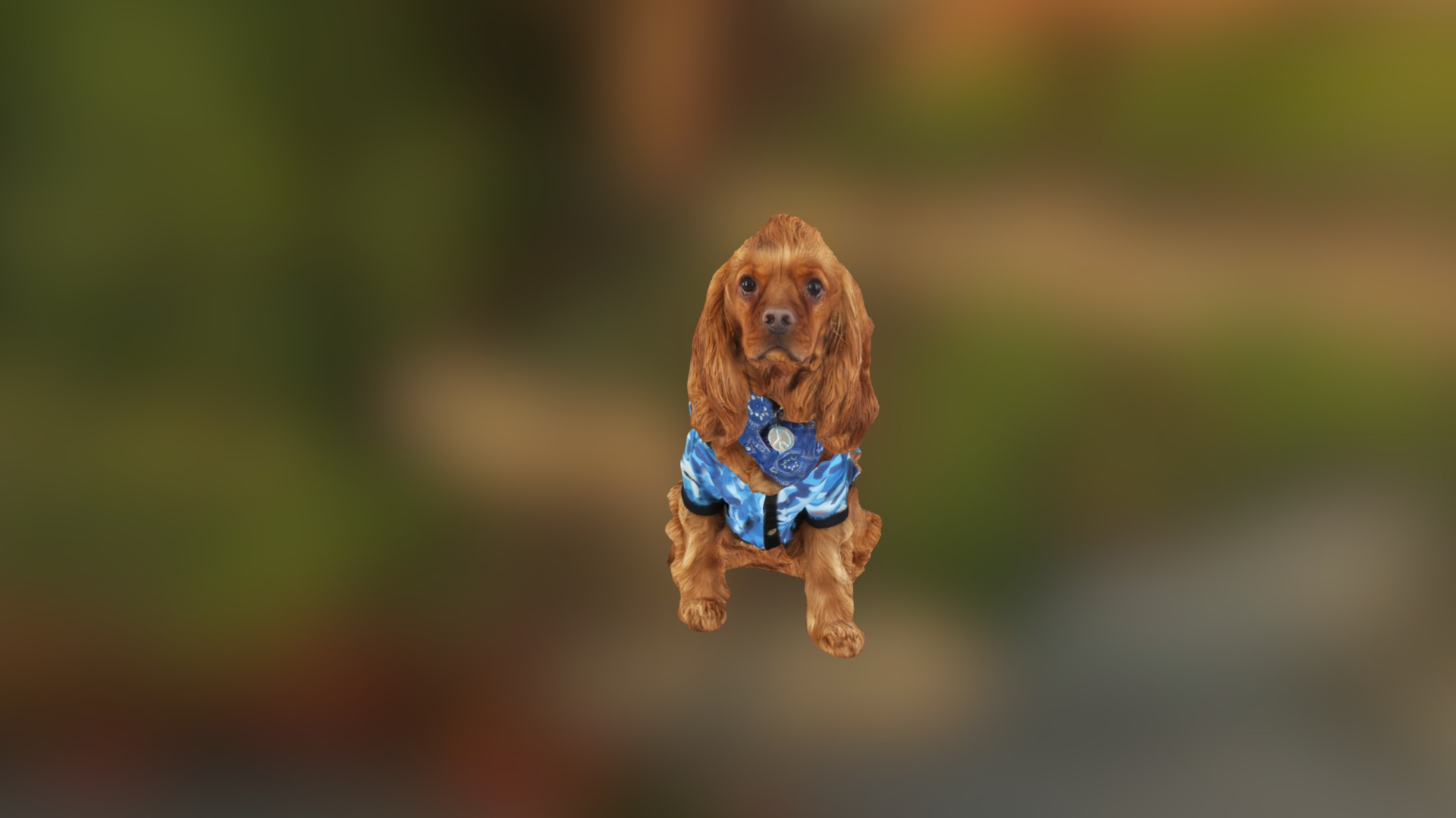 3D model Kofi - This is a 3D model of the Kofi. The 3D model is about a dog wearing a blue shirt.