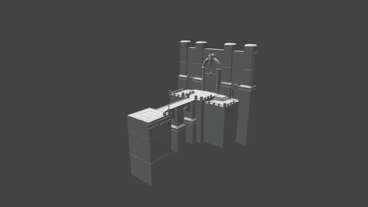 Worn Bridge Base Mesh 3D Model