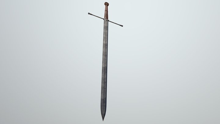 Medieval Two Handed Sword 3D Model