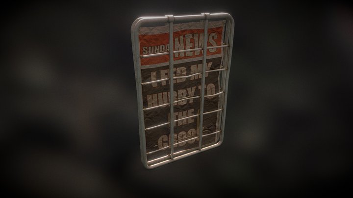 News Paper Headline (in Cage) 3D Model