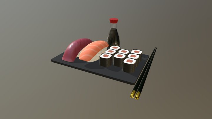 Sushi - nigiri and hosomaki 3D Model