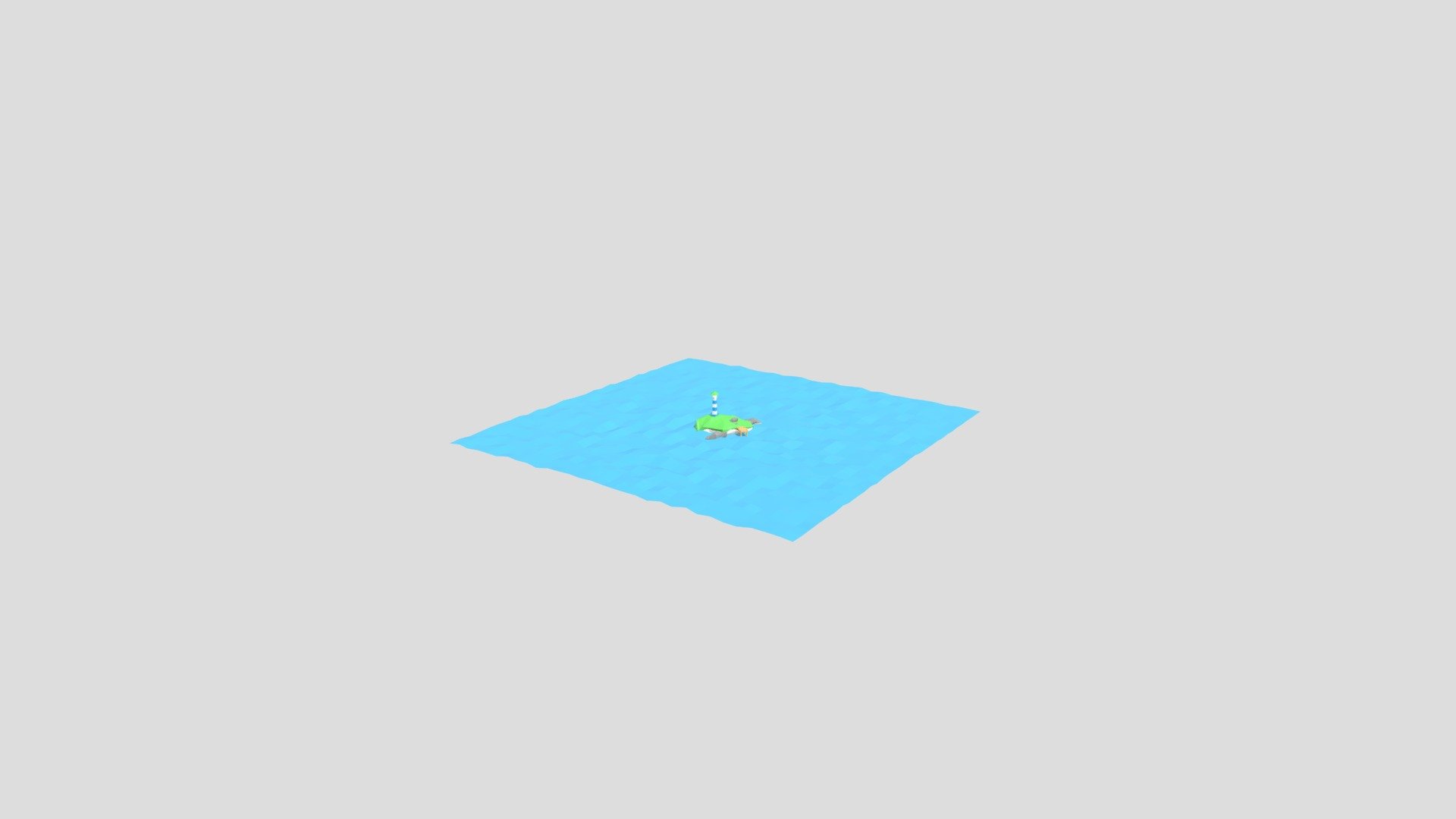Low Poly island with a lighthouse