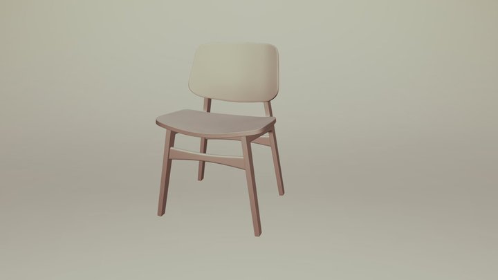 Wooden Chair 3D Model 3D Model