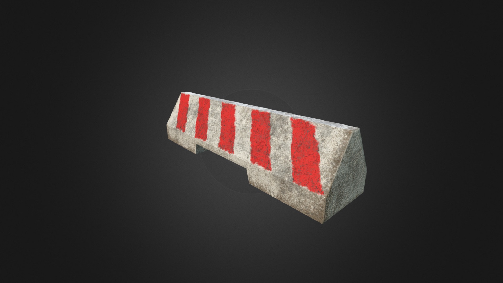 3D model Concrete Barrier3 - This is a 3D model of the Concrete Barrier3. The 3D model is about a white and red sign.