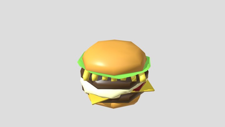 Low Poly Burger (With Double Patty) 3D Model