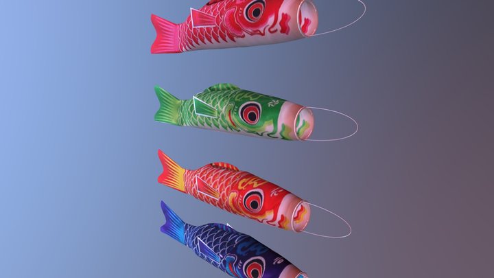 Carp Flag Koinobori 3D Model