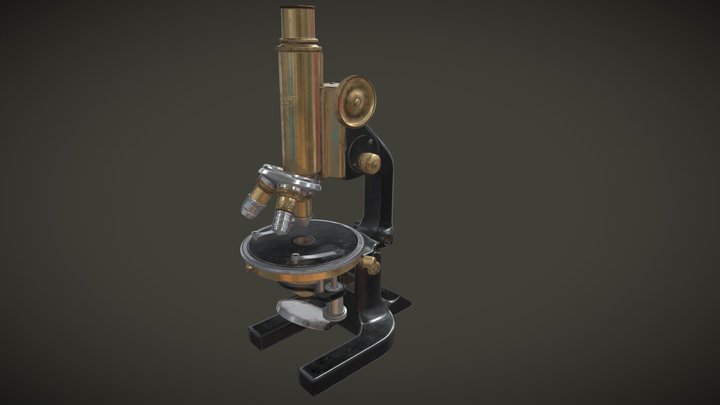 Microscope Low Poly 3D Model