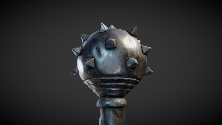 Medieval metal mace 3D Model