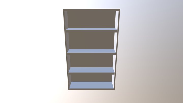 Low Poly Bookshelf 3D Model