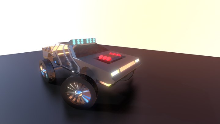 Monster Truck DeLorean 3D Model
