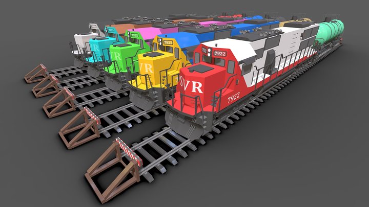 3D Low_ Poly Train Model # 5 3D Model