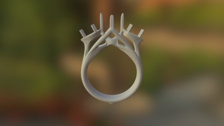 Javier Ring Fixed Prongs 2 3D Model