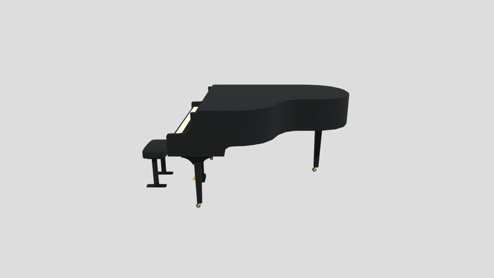 Simple grand piano (Lowpoly) 3D Model