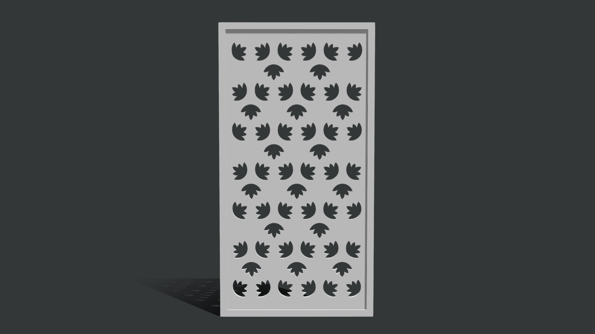 3D model Decorative Seamless Floral Pattern 2 - This is a 3D model of the Decorative Seamless Floral Pattern 2. The 3D model is about a white rectangular object with black dots.