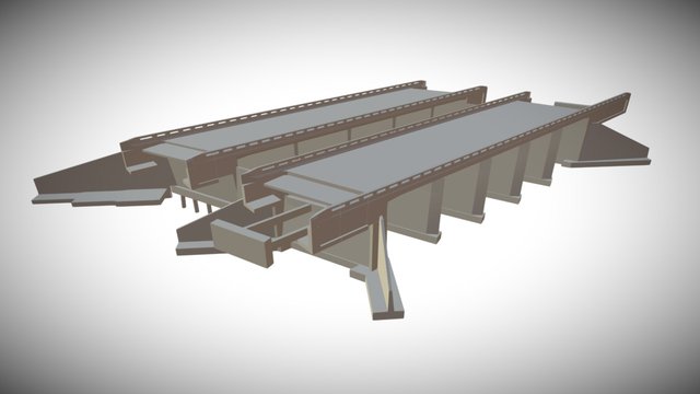 Dual Carriageway Bridge 3D Model