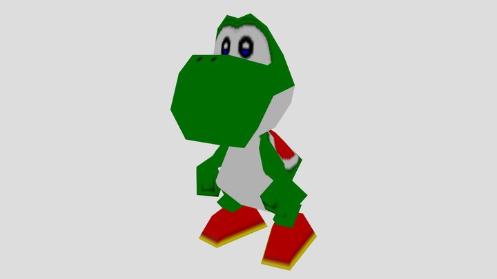 Yoshi (Mario Party 1, Low-Poly) – Free 3D Model STL