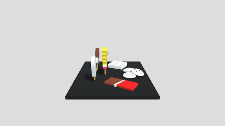 Low Poly Sweets 3D Model