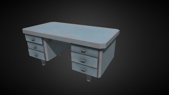 Cartoon Desk 3D Model