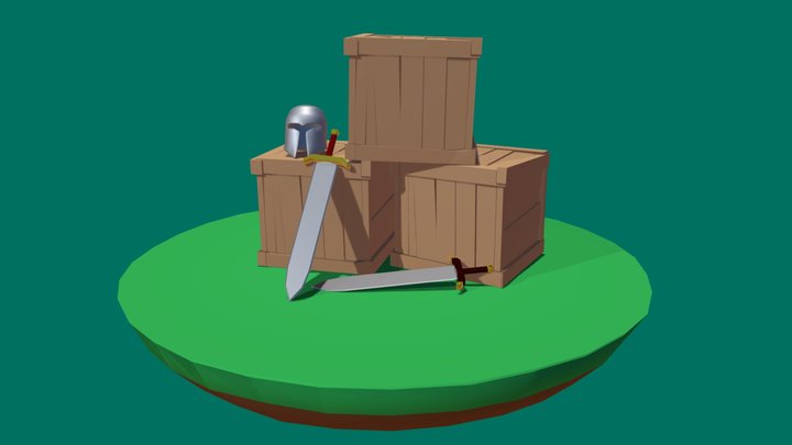 Low poly box 3D Model
