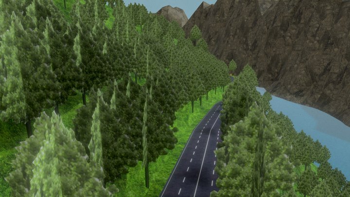 Mountain road scene – Free 3D Model STL