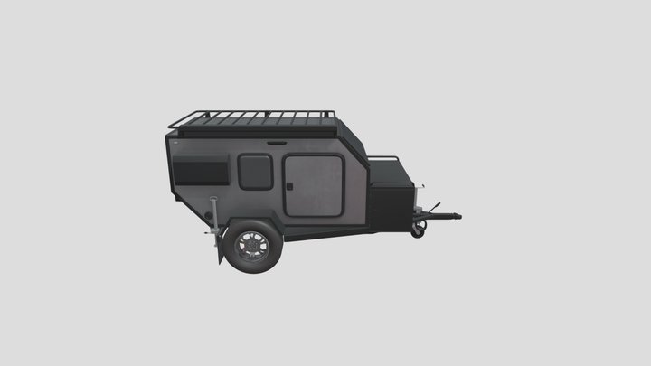 3D Gray Trailer Design 3D Model