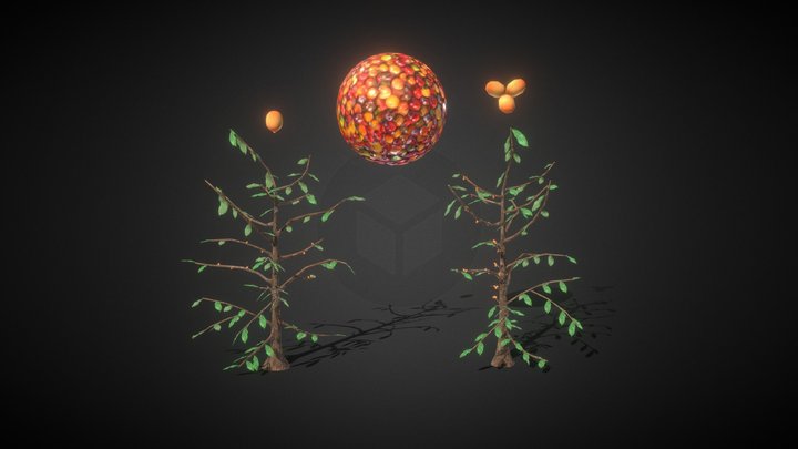 Coffee Tree and Coffee Cherries Pack 3D Model