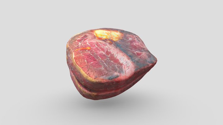 Well Done Cooked Steak 3D Model