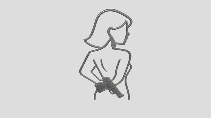 Concealed with a Kiss - Monoline Style 3D Model
